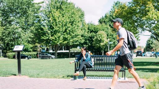 Student Walking on Campus