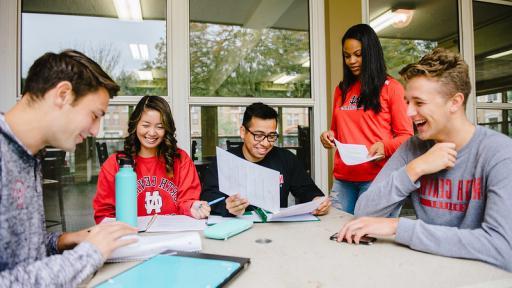 students studying